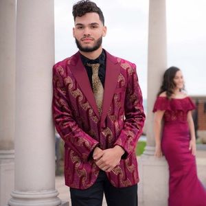 Burgundy/Gold Suit Jacket
